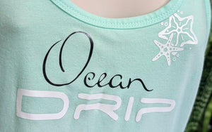 Ocean Drip Mint Starfish Tank Top LG NEW