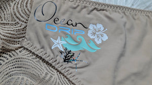 Ocean Drip Hibiscus & Starfish Panties XL NEW