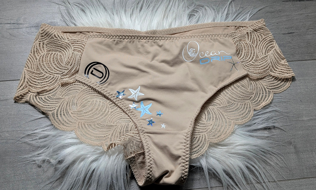 Ocean Drip Hibiscus & Starfish Panties XL NEW
