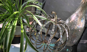 12" Rhinestone Crystal Gold Bling Cinderella Pumpkin Decor