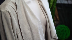 Meg & Margot Tan Faux Suede Asymmetrical Jacket MD