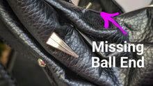 Load image into Gallery viewer, Vintage Leather Spiked Ruffle Ball Clasp Hobo Purse Bag
