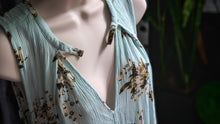 Load image into Gallery viewer, Free People Blue Floral Tunic Tank Top SM-MD
