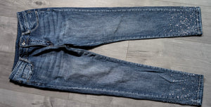 Alison Sheri Rhinestone Embellished Denim Jeans LG