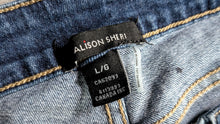Load image into Gallery viewer, Alison Sheri Rhinestone Embellished Denim Jeans LG
