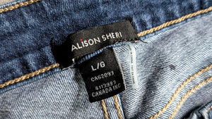 Alison Sheri Rhinestone Embellished Denim Jeans LG