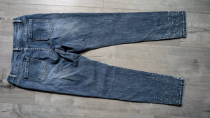 Alison Sheri Rhinestone Embellished Denim Jeans LG