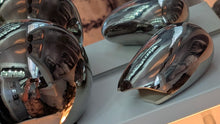 Load image into Gallery viewer, Chrome Crate &amp; Barrel Sphere &amp; Abbott Pebble **pebble is missing an end - sphere has discoloration marks** SHELF INCLUDED
