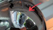 Load image into Gallery viewer, Chrome Crate &amp; Barrel Sphere &amp; Abbott Pebble **pebble is missing an end - sphere has discoloration marks** SHELF INCLUDED
