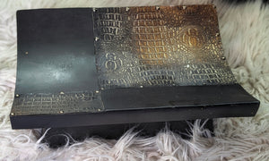 Crocodile Print Wood Table Tray