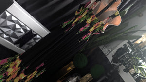 Candy Couture Black Floral Flowy Dress 2X