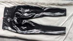 Spanx Black Patent Leather Leggings SM-MD