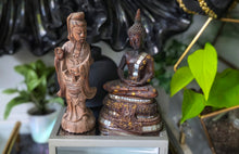 Load image into Gallery viewer, Geisha Buddha Hand Carved Wood &amp; Resin Intricate Decorative Statues 2pcs
