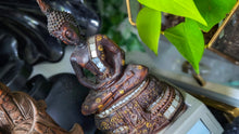 Load image into Gallery viewer, Geisha Buddha Hand Carved Wood &amp; Resin Intricate Decorative Statues 2pcs
