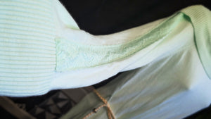 Candie's Mint Green Lace Accent Cowl Neck Sweater XL