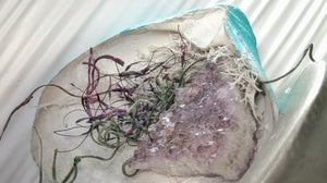 Amethyst Crystal & Artificial Moss in Seashell