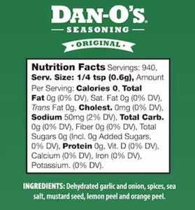 Dan-O's Original Low Sodium 20oz BBQ Grill Seasoning NEW