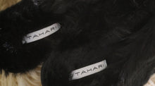 Load image into Gallery viewer, Tahari Faux Fur Chain Accent Slippers Sz9
