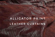 Alligator Crocodile Print Blackout Burgundy Curtain Panels