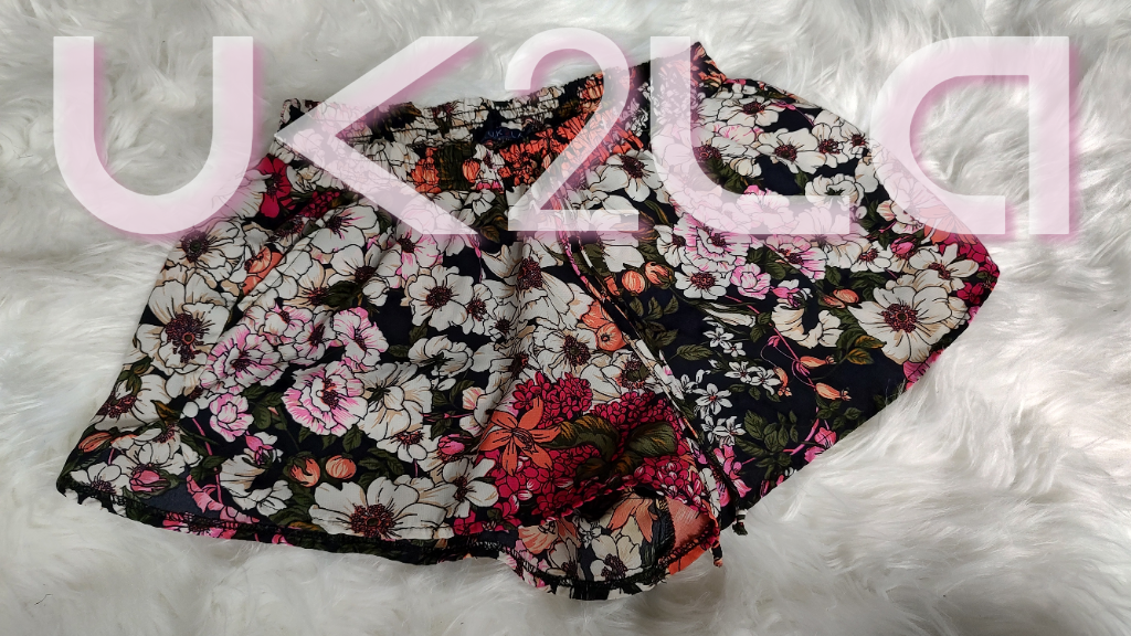 UK2LA Floral Flower Print Shorts Md-LG