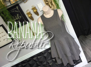 Banana Republic Grey Asymmetrical Ruffle Dress sz4