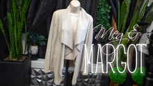 Load image into Gallery viewer, Meg &amp; Margot Tan Faux Suede Asymmetrical Jacket MD

