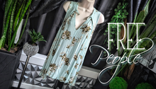 Load image into Gallery viewer, Free People Blue Floral Tunic Tank Top SM-MD
