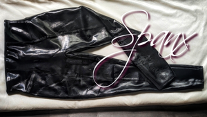Spanx Black Patent Leather Leggings SM-MD