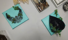 Load image into Gallery viewer, Tiffany Blue &amp; Black Spider &amp; Necklace Canvas Art (4pcs)
