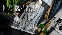 Load image into Gallery viewer, Mercer &amp; Madison Grey Asymmetrical Cardigan Jacket MD
