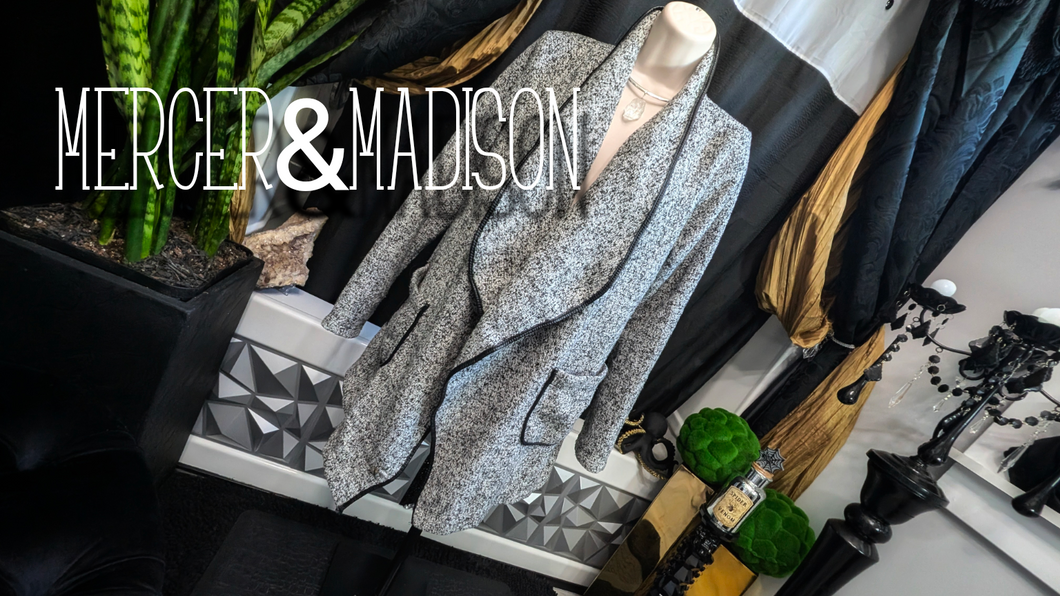 Mercer & Madison Grey Asymmetrical Cardigan Jacket MD