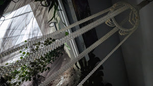 Vintage Crystal Beaded Hanging Basket/Planter