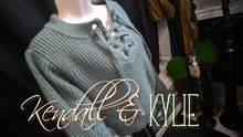 Load image into Gallery viewer, Kendall &amp; Kylie Lace Front Crop Knit Sweater XS-SM
