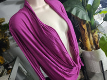 Load image into Gallery viewer, Seductions Barbie Pink Cowl Front Long Sleeve Top LG
