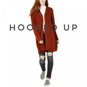 Hooked Up Pumpkin Orange Fall Fashion Cardigan MD