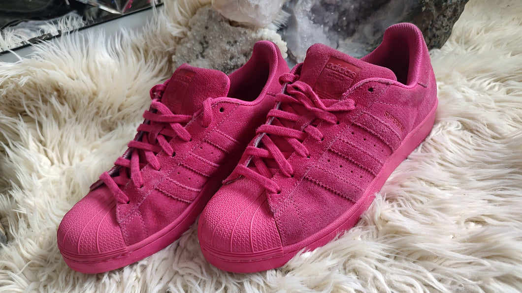 Adidas superstar suede pink best sale