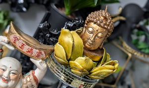 Hand Painted Ceramic Buddha & Lotus Flower Lot