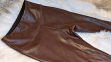 Load image into Gallery viewer, Hollister Brown Pu Leather Hi-Rise Skinny Leggings SM
