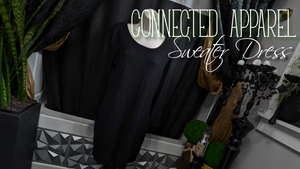 Connected Apparel Black Midi Sweater Dress LG