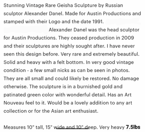 Vintage Austin Sculpture Geisha (multiple chips)