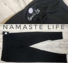 Load image into Gallery viewer, Namaste Life Black Yoga Leggings XL NWT
