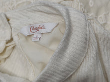 Load image into Gallery viewer, Candie&#39;s Victorian Ivory White Ribbed Knit Lace Tank Top LG
