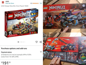 Lego Ninjago "Ninja Bike Chase" (70600) NIB