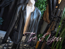 Load image into Gallery viewer, Tres You Black Sleek &amp; Slimming Pu Leather Jacket XL
