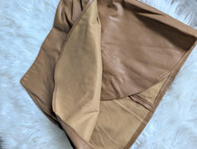 Load image into Gallery viewer, Primark Tan Pu Leather Mini Skirt sz10
