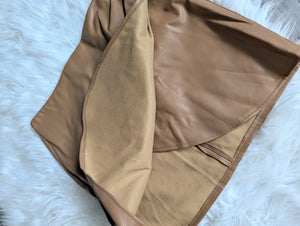 Primark Tan Pu Leather Mini Skirt sz10