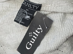 Guilty Grey Mesh Knit Summer Cardigan LG NWT