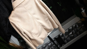 Haute Monde Tan Faux Suede Moto Jacket MD