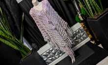 Load image into Gallery viewer, Lavender Purple Mesh Knit Poncho Shawl O/S
