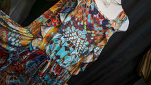 Load image into Gallery viewer, Bali Tropical Ruffle Tunic Blouse Top LG
